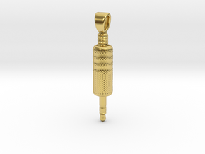 Audio Jack connector 3.5 [pendant] in Polished Brass