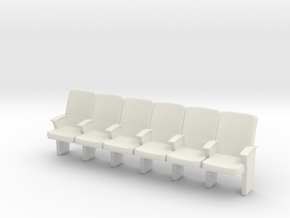 Cinema seats 01 . 1:24 Scale  in White Natural Versatile Plastic
