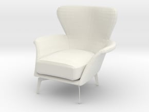 1:24 Armchair in White Natural Versatile Plastic: 1:24