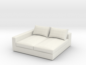 1:24 Sofa in White Natural Versatile Plastic: 1:24