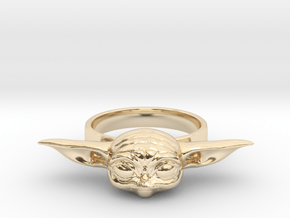 The Child Ring size6 Baby Yoda in 14K Yellow Gold