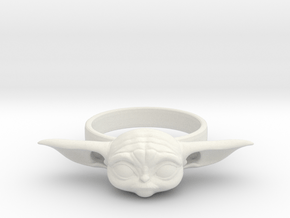 The Child Ring size6 Baby Yoda in White Natural Versatile Plastic