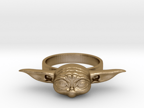 The Child Ring size6 Baby Yoda in Polished Gold Steel