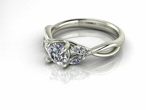 Crossover Solitaire with Marquise size 6 NO STONES in 14k White Gold
