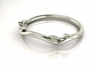 Matching band for Crossover Solitaire size 6 with  in 14k White Gold
