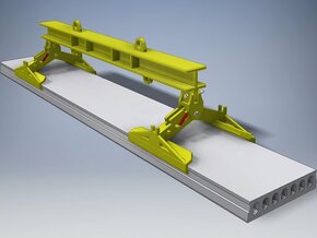 Lifting beam with clamps for Hollow Core Slab 1:50 in White Natural Versatile Plastic