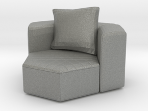 Miniature 1:24 Sofa in Gray PA12: 1:24