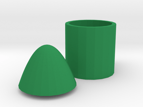 Cannonball shape cup in Green Processed Versatile Plastic