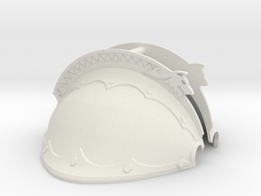 Space Vikings Mecha shoulder pads #1 (M) in White Natural Versatile Plastic