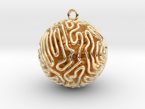 Coral Pendant in 14K Yellow Gold