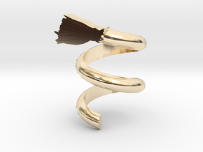 broom ring in 14k Gold Plated Brass