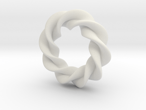 Twisted Torus in White Natural Versatile Plastic: Small