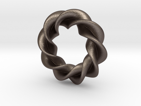 Twisted Torus in Polished Bronzed-Silver Steel: Small