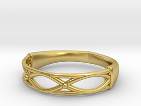 Celtic Weave Ring 2 in Polished Brass