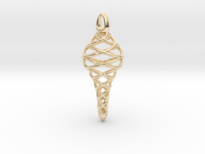Raindrop in Motion Pendant 1 in 14K Yellow Gold