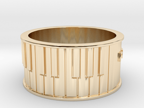 Piano Ring (Personalized inscription) in 14K Yellow Gold