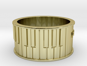 Piano Ring (Personalized inscription) in 18k Gold Plated Brass