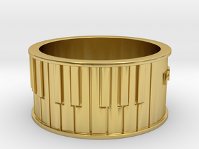 Piano Ring (Personalized inscription) in Polished Brass
