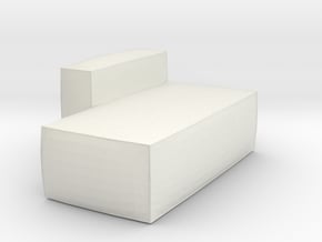 Miniature 1:24 Sofa/Pouf in White Natural Versatile Plastic: 1:24