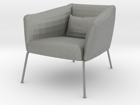 Miniature 1:24 Armchair in Gray PA12: 1:24