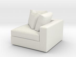 Miniature 1:24 Sofa  in White Natural Versatile Plastic: 1:24