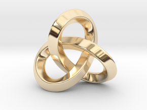 Trefoil Knot Pendant-Tetragon in 14K Yellow Gold