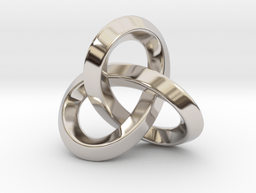 Trefoil Knot Pendant-Tetragon in Platinum