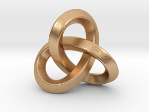 Trefoil Knot Pendant-Tetragon in Natural Bronze