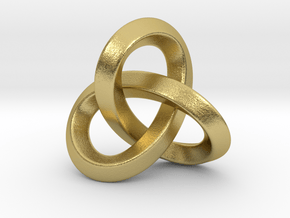 Trefoil Knot Pendant-Tetragon in Natural Brass