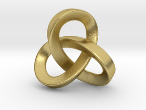 Trefoil Knot Pendant-Triangle in Natural Brass