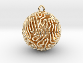 Coral Pendant Light in 14k Gold Plated Brass