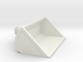1/64th High capacity low density skid steer bucket in White Natural Versatile Plastic