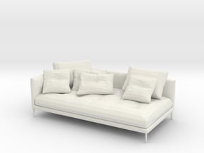 Miniature 1:24 Sofa  in White Natural Versatile Plastic: 1:24