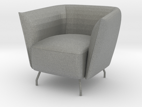 Miniature 1:24 Armchair  in Gray PA12: 1:24