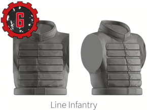 28mm Scale Line Infantry Torso (25 torsos) in Tan Fine Detail Plastic