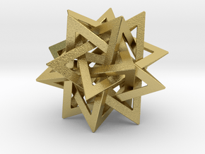 Tetrahedron 5 Star 2.4 diameter in Natural Brass