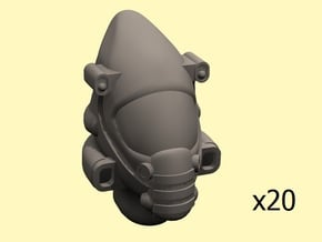 28mm Space elf guard heads x20 in Tan Fine Detail Plastic