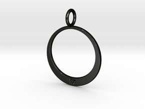 LKP Women's oval pendant in Matte Black Steel