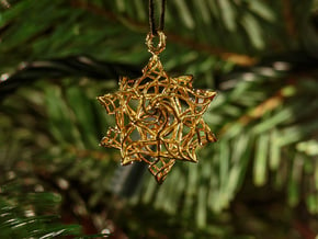 Stellated Dodecahedron Bauble in 18k Gold Plated Brass