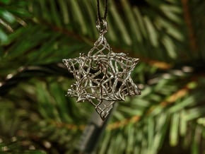 Stellated Dodecahedron Bauble in Rhodium Plated Brass