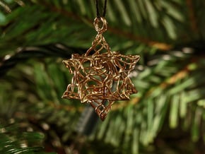 Stellated Dodecahedron Bauble in Natural Bronze