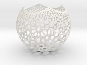 Stereographic Voronoi Sphere in White Natural Versatile Plastic