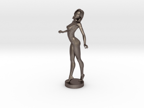 Sexy Nude Lady in Polished Bronzed Silver Steel