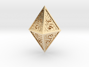 Hedron D8 Tarmogoyf (Hollow), balanced die in 14k Gold Plated Brass
