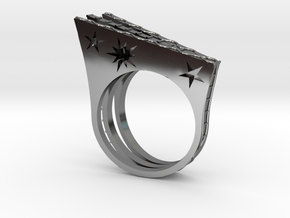 Celestian Symbols 3- Ring in Fine Detail Polished Silver