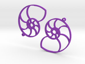 Nautilus Earings in Purple Processed Versatile Plastic