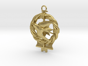 The mariner's pendant in Natural Brass: Large