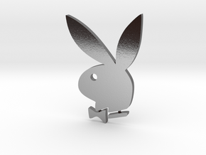 Playboy Bunny Rabbit Head - Hugh Hefner in Polished Silver