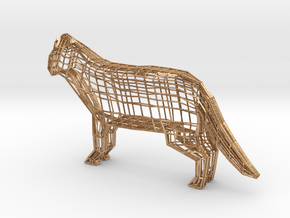 Wireframe cat in Natural Bronze