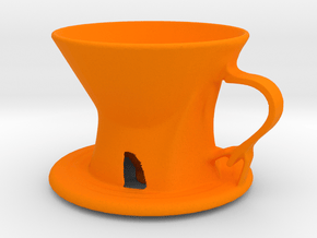Generative Designed Coffee Dripper_S01 in Orange Processed Versatile Plastic